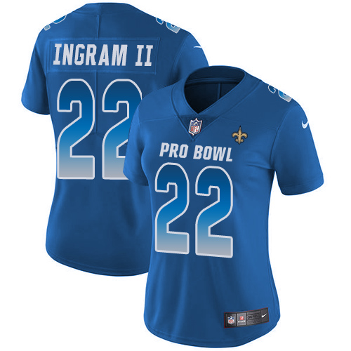 Nike Saints #22 Mark Ingram II Royal Women's Stitched NFL Limited NFC 2018 Pro Bowl Jersey - Click Image to Close